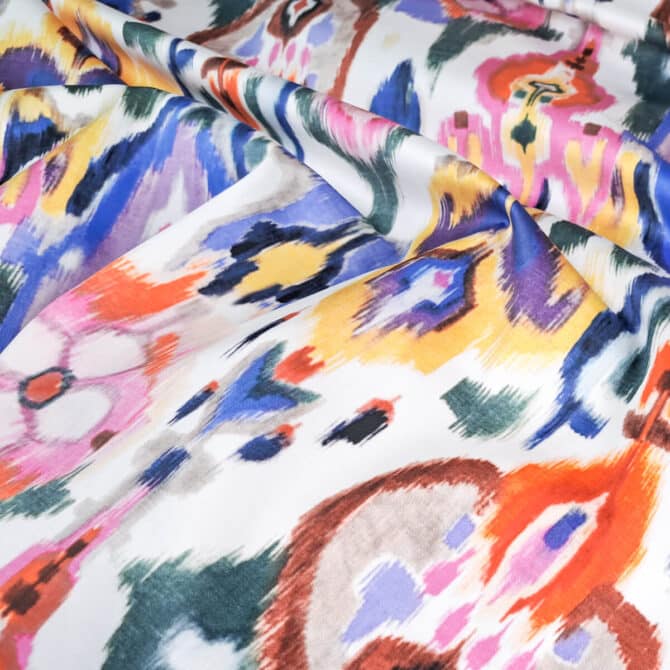 biala bawelna w kolorowe wzory elastyczna premiumD