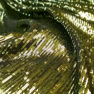 dzianina cekiny na siatce elastycznej oliwkowa zielenA