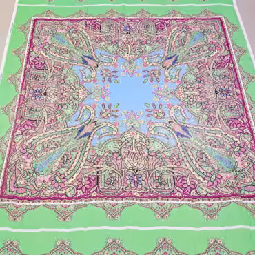 przezierny jedwab chustowy panel 140cm wzor w kwadracieB