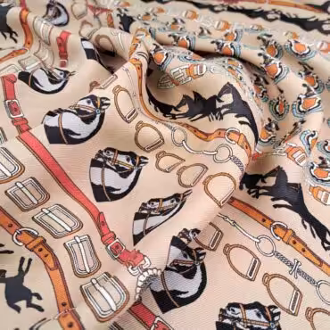 jedwab w konie bezowy z bawelna cienki twillA