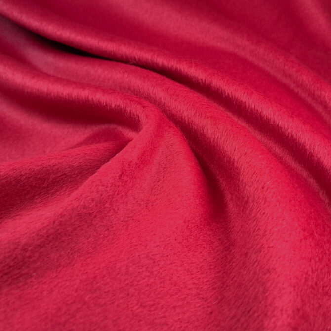 czerwony material na plaszcze welna z kaszmirem i alpakaC