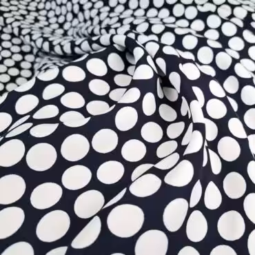 wiskoza premium biale groszki na granacieA