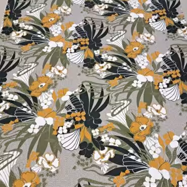 przewiewny tencel w duze kwiaty stonowane koloryB