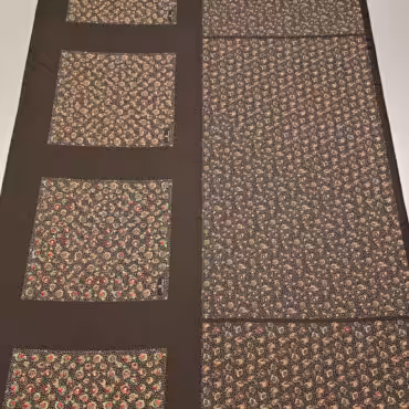 sygnowany jedwab na chustki drobne wzory braz panel 90cmB