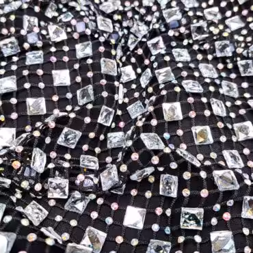 luksusowy material wieczorowy siatka z kamieniami szklanymiA