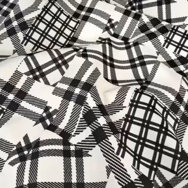 markowy material wodoodporny ortalion w krate ivory czernA