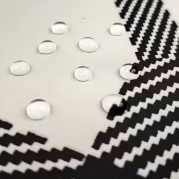 markowy material wodoodporny ortalion w krate ivory czernB