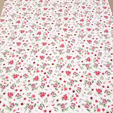 bawelna logowana wzor armani rozowe kwiatki na bieliB