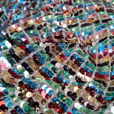 material cekiny kolorowe na tiulu blyszczace pasyA