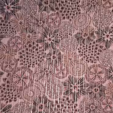 przezierny jedwab z bawelna i lurexem kwiaty brudny rozB