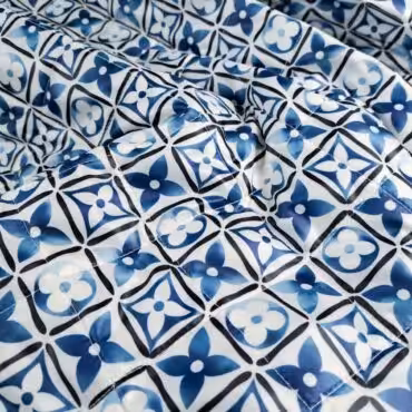 markowa pikowka ocieplana z podszewka majolika niebieskaA