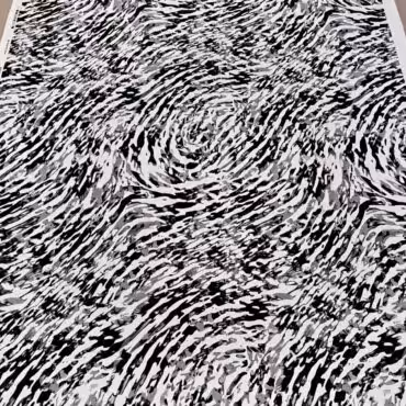 sygnowana dzianina we wzory wiskoza bialo-czarnaB
