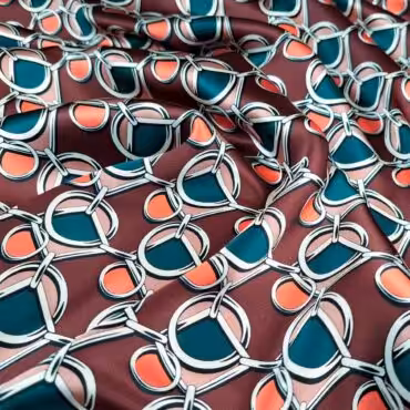 jedwab we wzory geometryczne lancuchy burgundowy brazA