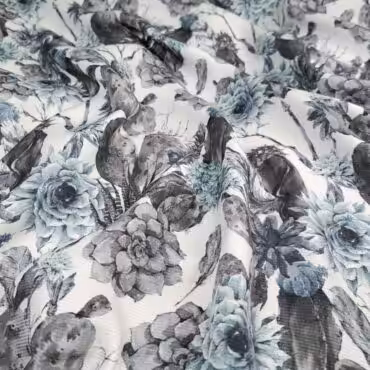 matowy jedwab strukturalny wzor kwiaty opuncjeA