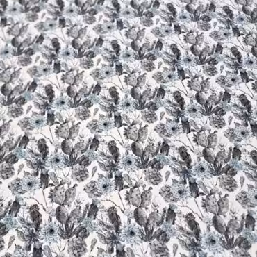 matowy jedwab strukturalny wzor kwiaty opuncjeB