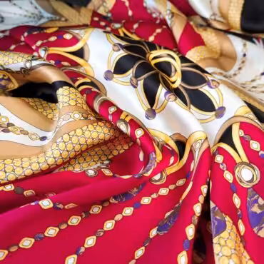 jedwab wzor mandale malinowa czerwien panel 200cmA