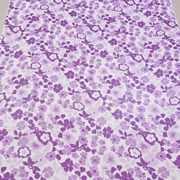 przezierny jedwab szyfon kreszowany w kwiaty fioletB
