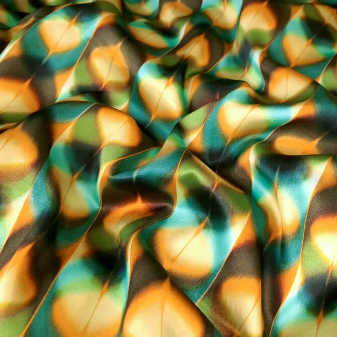 kolorowy jedwab we wzory satyna z elastanemC