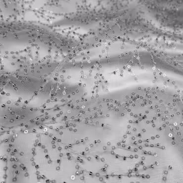 szara koronka cekinowa z koralikami zakonczonaA