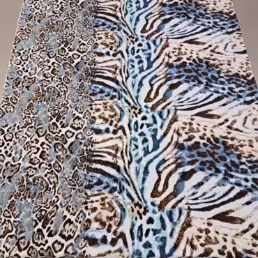 len we wzory zwierzece niebieski z brazemB