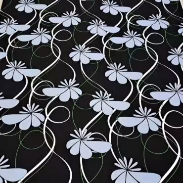 czarny poliester w kwiaty szare lejacyB