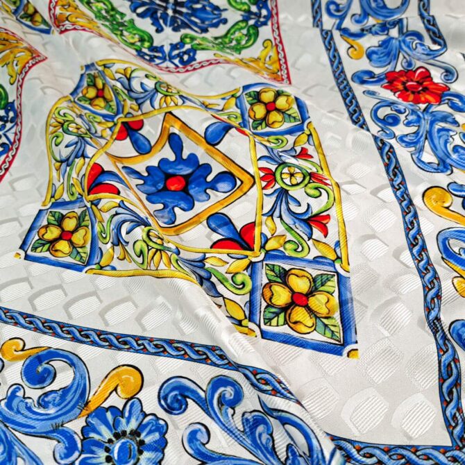 jedwab chustowy zakardowy premium majolika panel 88cmE