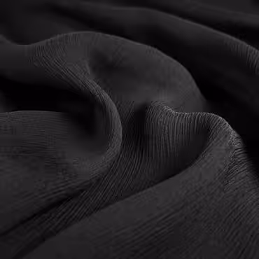 czarny szyfon jedwabny kreszowany 100% naturalnyA