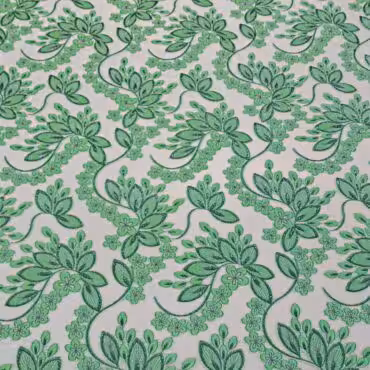 przezierny material zakardowy zielone kwiaty na organzieB