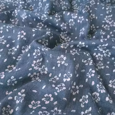 bawelna z poliestrem drobne kwiatki zgaszony granatA