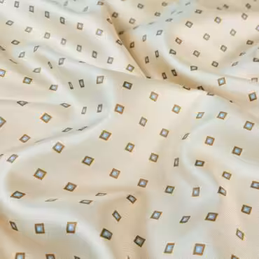 jedwab w drobne wzorki twill kosc sloniowa panel 100 cmA