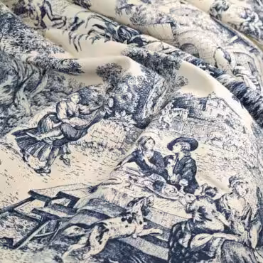 len scenki rodzajowe kremowo granatowy szeroki z domieszkaA