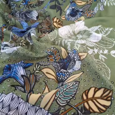 szyfon wiskozowy we wzory zielony panel 82 cmA