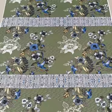 szyfon wiskozowy we wzory zielony panel 82 cmB