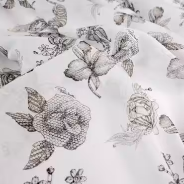 bawelna sygnowana batyst z jedwabiem tygrysy i kwiatyA