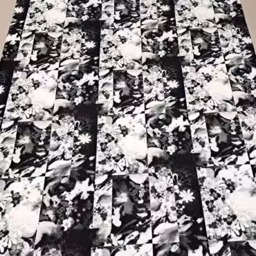 dzianina naturalna we wzory czarno-biala wiskoza z bawelnaB