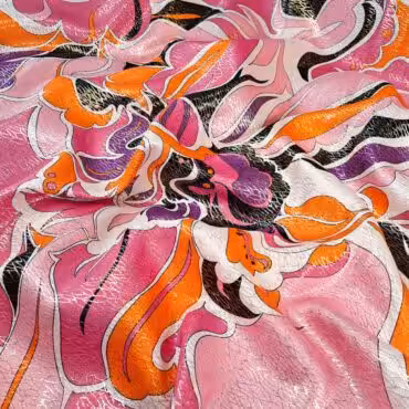 zakardowy jedwab z metalem roz z pomaranczem abstrakcjaA