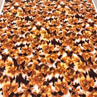 jedwab z elastanem wzor kwiaty malarskie braz z zoltymB