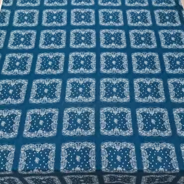 len we wzory jeansowy granat material naturalny 100%B