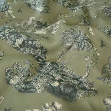 len we wzory safari oliwkowa zielenA