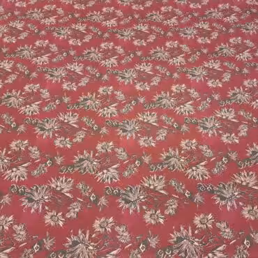 len naturalny wzor kwiaty marsala z rozem i czerniaB