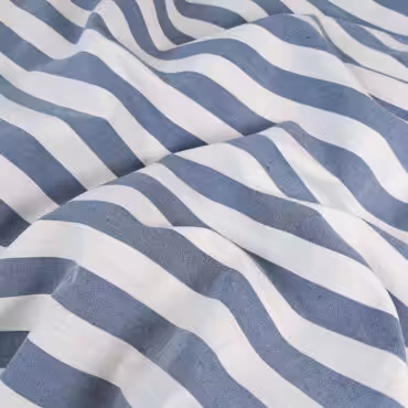 wiskoza z lnem i elastanem wzor pasy niebiesko-bialeA