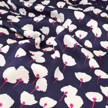 wiskoza z jedwabiem wzor kwiaty sliwkowy granatA