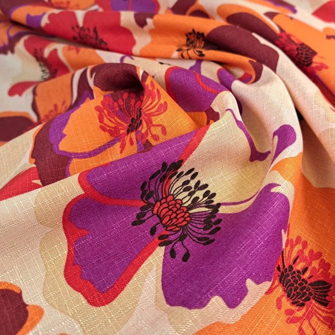 markowa tkanina ramia z wiskoza premium wzor kwiatyC