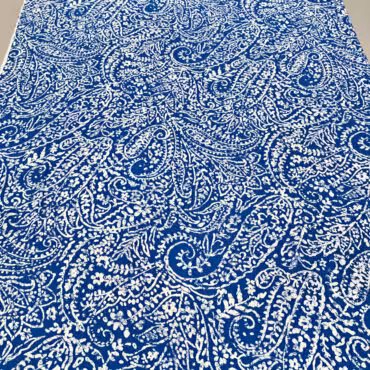 wiskoza z bawelna wzor paisley indygo z bielaB