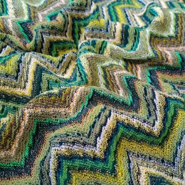 sukienkowa dzianina przezierna premium zielona w zygzakiA