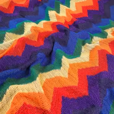 teczowa dzianina sukienkowa azurowa premium zygzakiA