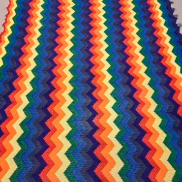 teczowa dzianina sukienkowa azurowa premium zygzakiB