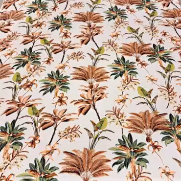 ramia we wzory rosliny tropikalne kremowa z wiskozaB