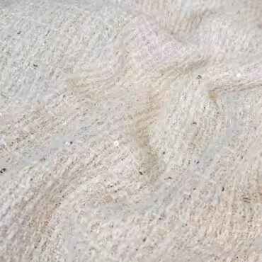 chanelka biala z szampanskimi tasiemkami i zlotymi cekinamiA