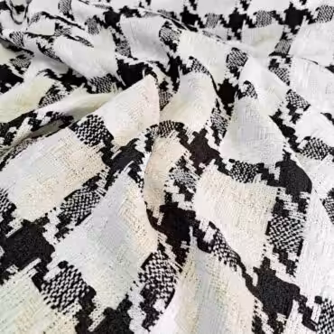 chanelka premium naturalna wzor pepitka i krata bialo-czarnaA